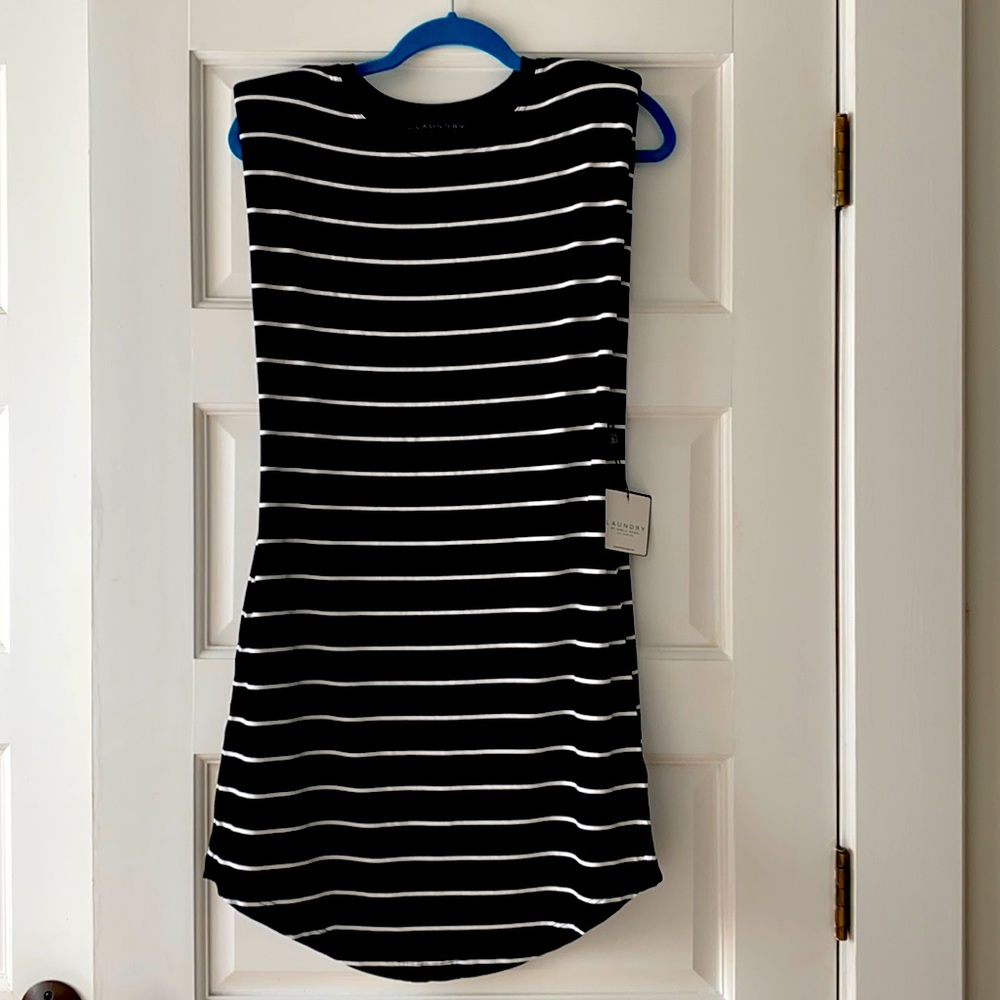 Black and White Striped Laundry Tank Dress